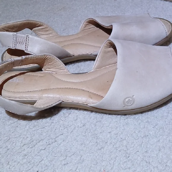 Born Light Tan Leather Open-Toe Sandals Womens 8 - Picture 8 of 9